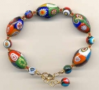 Traditional Millefiori Oval & Rd. Bracelet